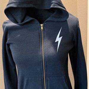 Aviator Nation Charcoal Hoodie with Lightning Bolt
